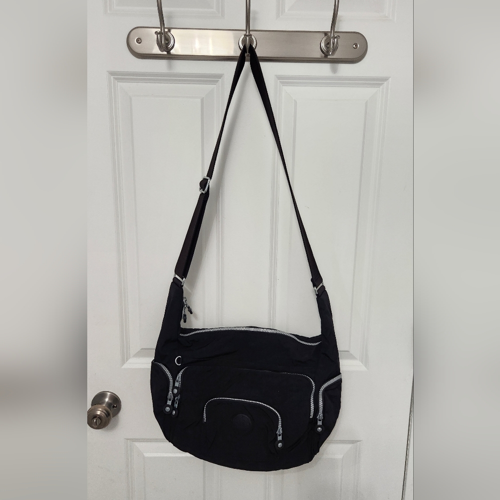 Kipling Erica Europa Black Shoulder Crossbody Hobo Satchel Travel Bag